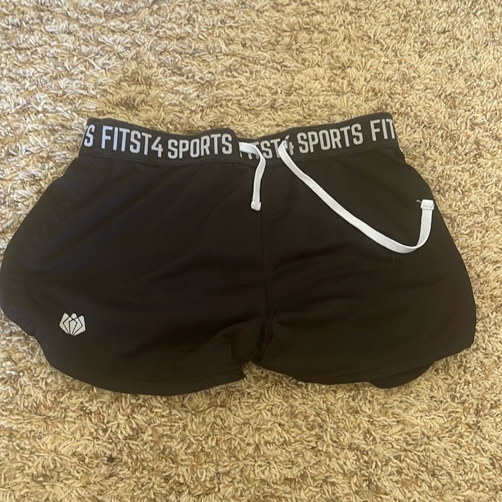 black athletic shorts